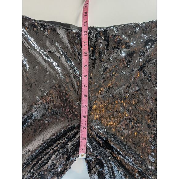 House of Harlow 1960 Sequin Pants Cropped Wide Leg Glam Party Black Size M - Picture 12 of 13